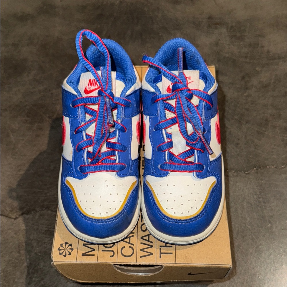 Nike Kids Royal Blue, White & Red Low-Top Sneakers